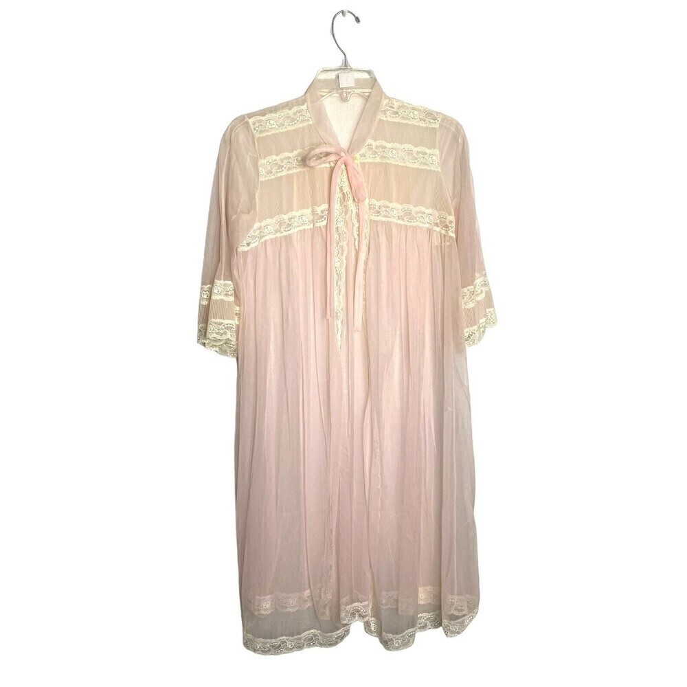 Miss Elaine Vintage Peignoir Nightgown Robe Set Sz Small Union Label‎ 1960s